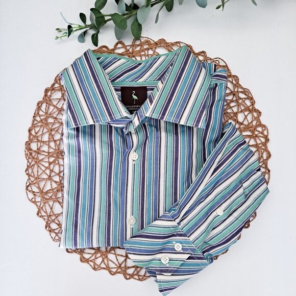 Men's TailorByrd Button Down‎ Shirt XXL Striped - Picture 1 of 8